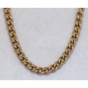 16 inch, Vintage Gold Tone Style Chain Choker Necklace by Sarah Coventry - N1